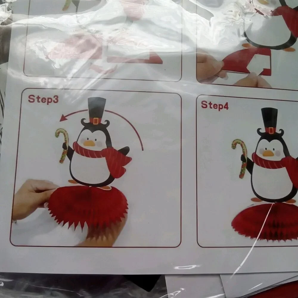 Leinuosen 10 Piece Penguin Honeycomb Centerpiece‎ Christmas Holiday Snowman
